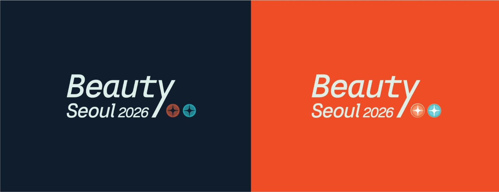 Beauty Seoul 2026 타이틀 로고, 남색과 주황 바탕